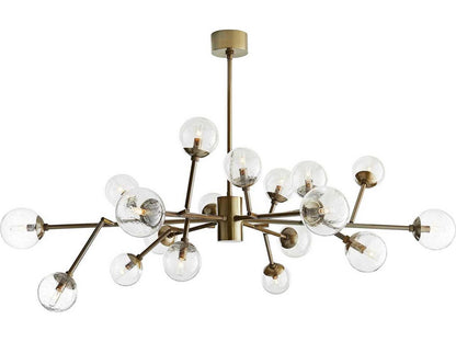 Arteriors Home Arteriors Dallas 18-Light Medium Chandelier in Vintage Brass with Seedy Glass