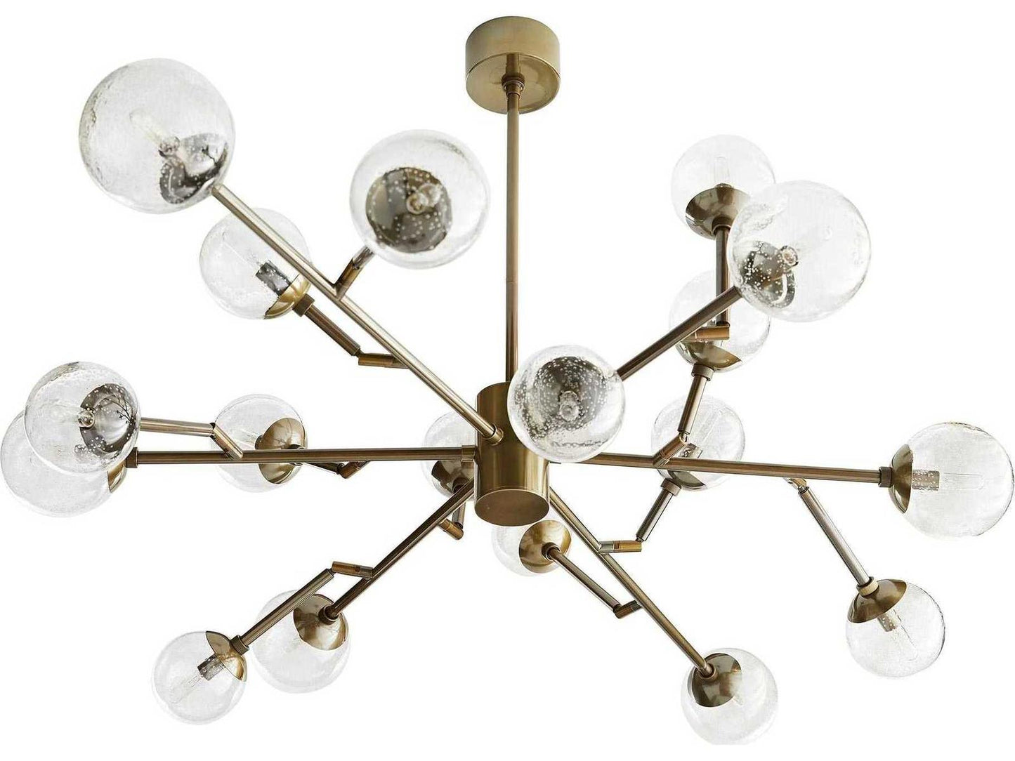 Arteriors Home Arteriors Dallas 18-Light Medium Chandelier in Vintage Brass with Seedy Glass