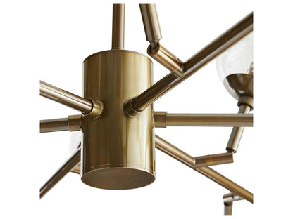 Arteriors Home Arteriors Dallas 18-Light Medium Chandelier in Vintage Brass with Seedy Glass