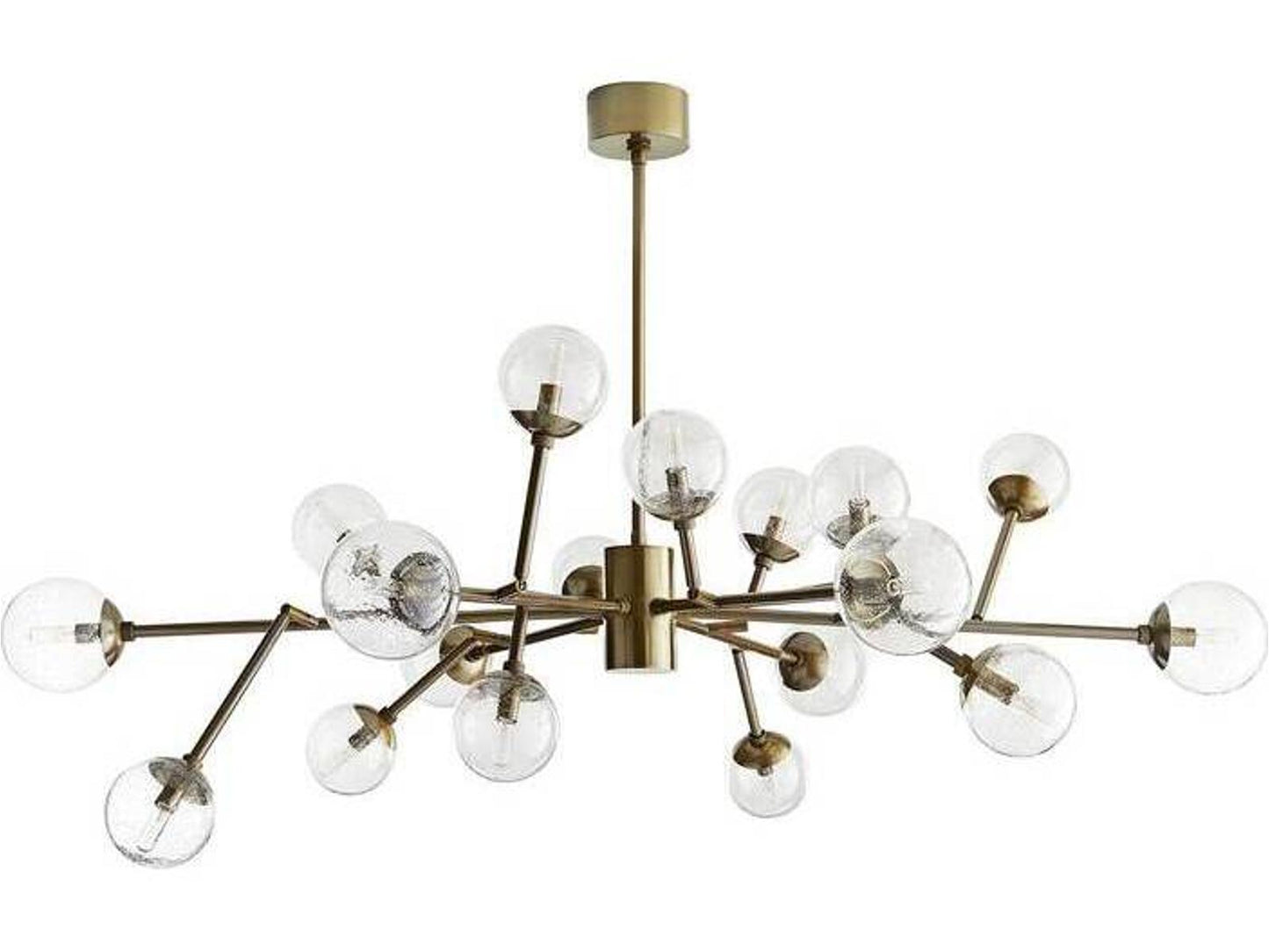 Arteriors Home Arteriors Dallas 18-Light Medium Chandelier in Vintage Brass with Seedy Glass
