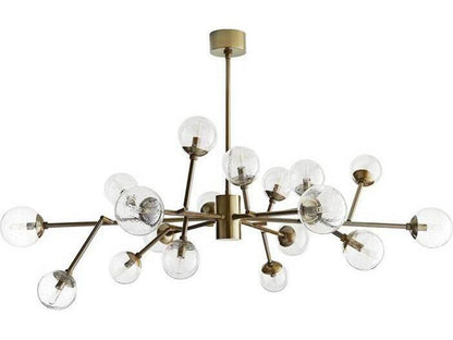 Arteriors Home Arteriors Dallas 18-Light Medium Chandelier in Vintage Brass with Seedy Glass