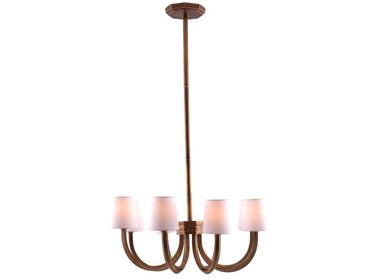Arteriors Home Gaetano 8-Light Chandelier in Vintage Brass with Microfiber Shades