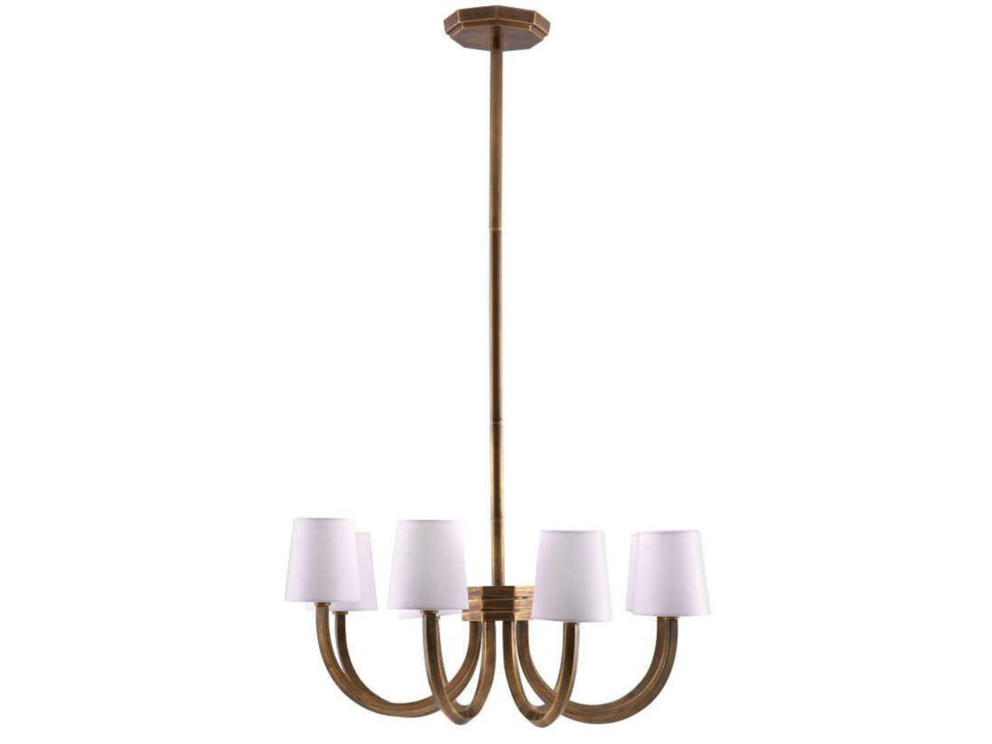 Arteriors Home Gaetano 8-Light Chandelier in Vintage Brass with Microfiber Shades