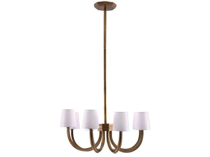 Arteriors Home Gaetano 8-Light Chandelier in Vintage Brass with Microfiber Shades