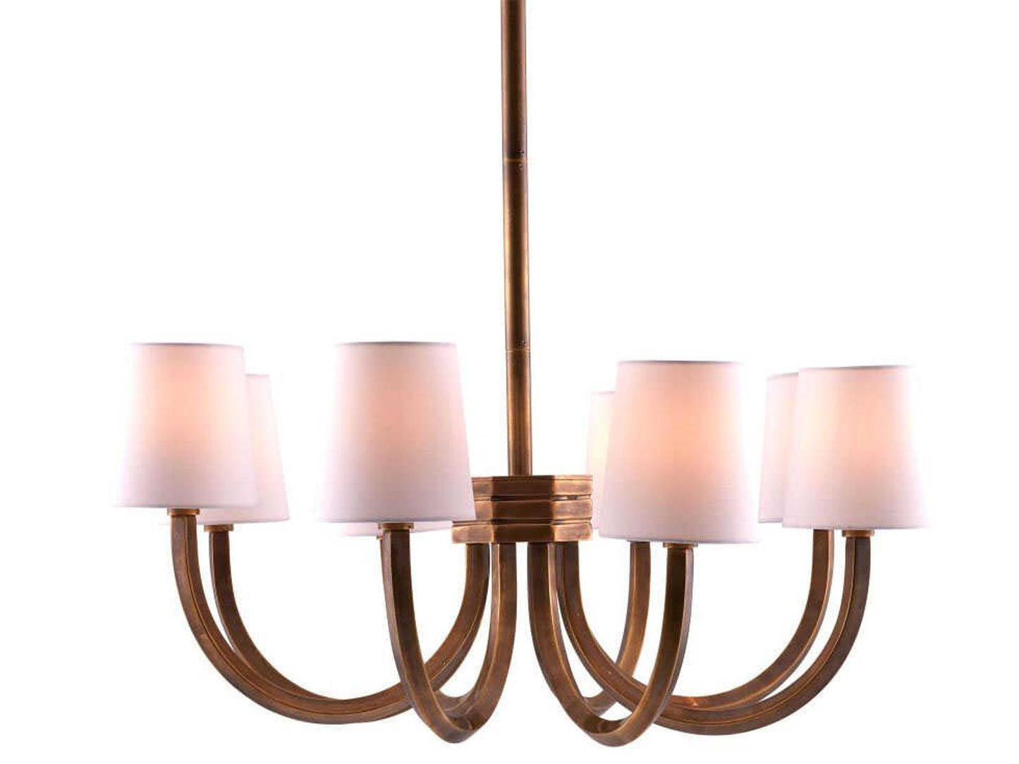 Arteriors Home Gaetano 8-Light Chandelier in Vintage Brass with Microfiber Shades