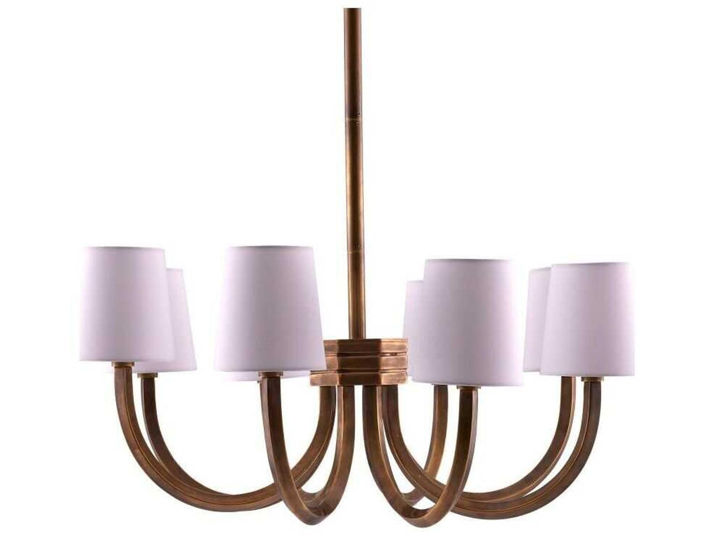 Arteriors Home Gaetano 8-Light Chandelier in Vintage Brass with Microfiber Shades