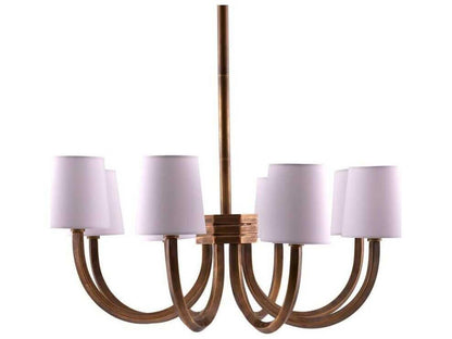 Arteriors Home Gaetano 8-Light Chandelier in Vintage Brass with Microfiber Shades