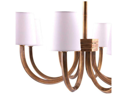 Arteriors Home Gaetano 8-Light Chandelier in Vintage Brass with Microfiber Shades