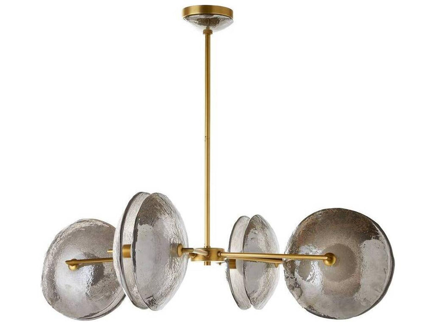 Arteriors Home 4-Light Whitney LED Chandelier with Smoke Luster Glass and Antique Brass