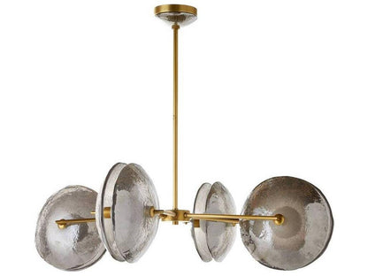 Arteriors Home 4-Light Whitney LED Chandelier with Smoke Luster Glass and Antique Brass