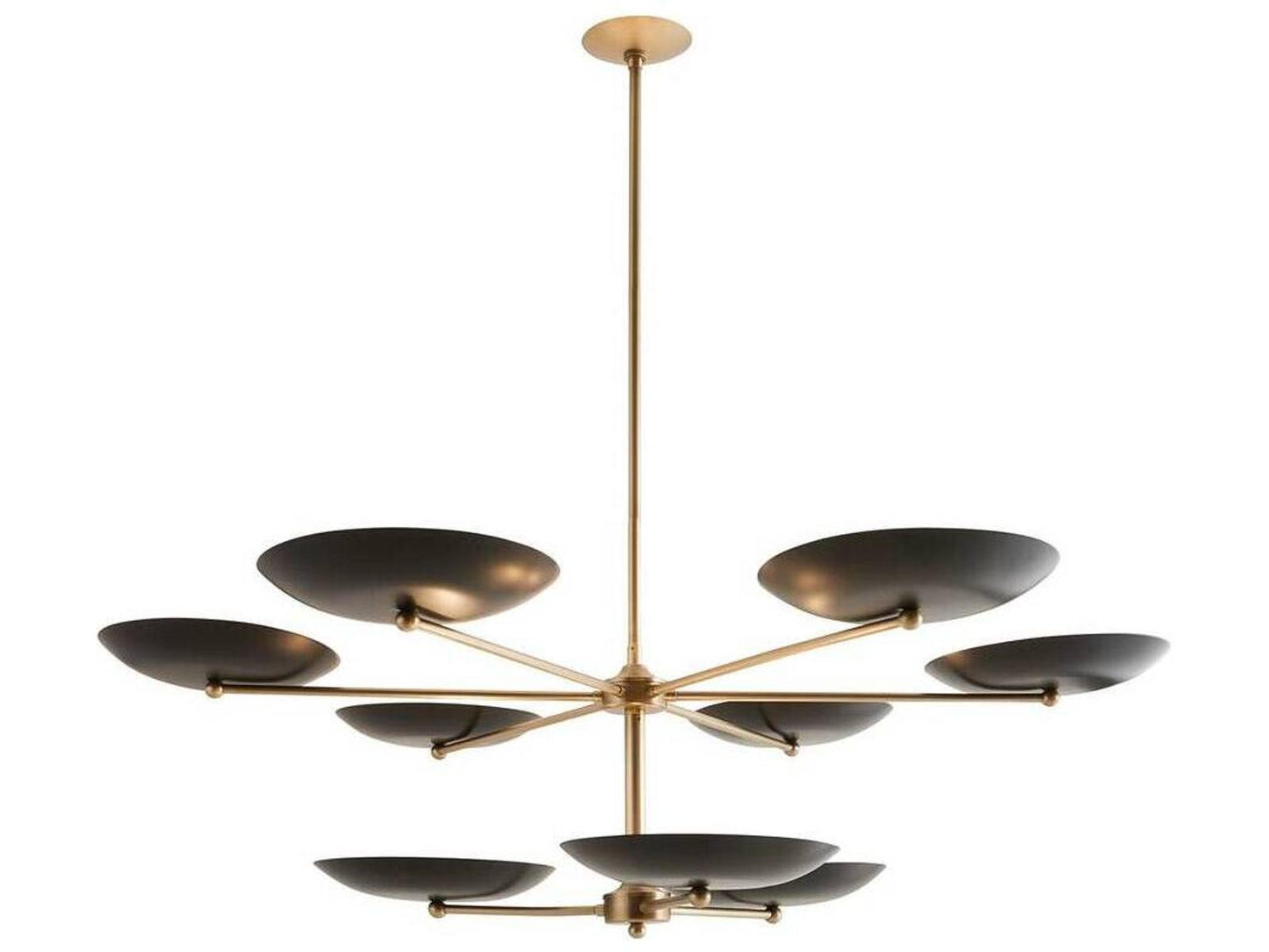 Arteriors Home Griffith 9-Light Two Tiered Chandelier in Bronze and Antique Brass
