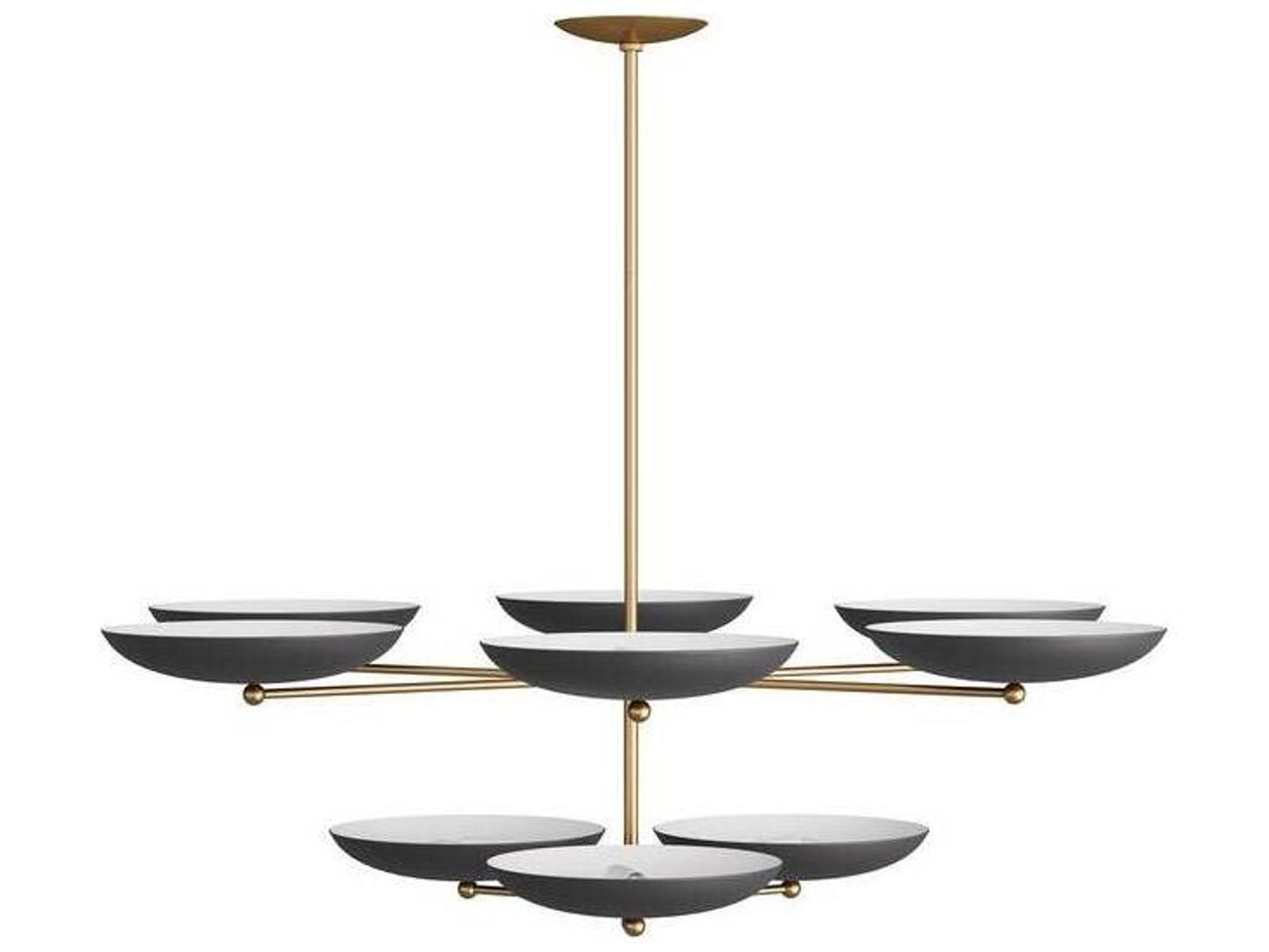 Arteriors Home Griffith 9-Light Two Tiered Chandelier in Bronze and Antique Brass