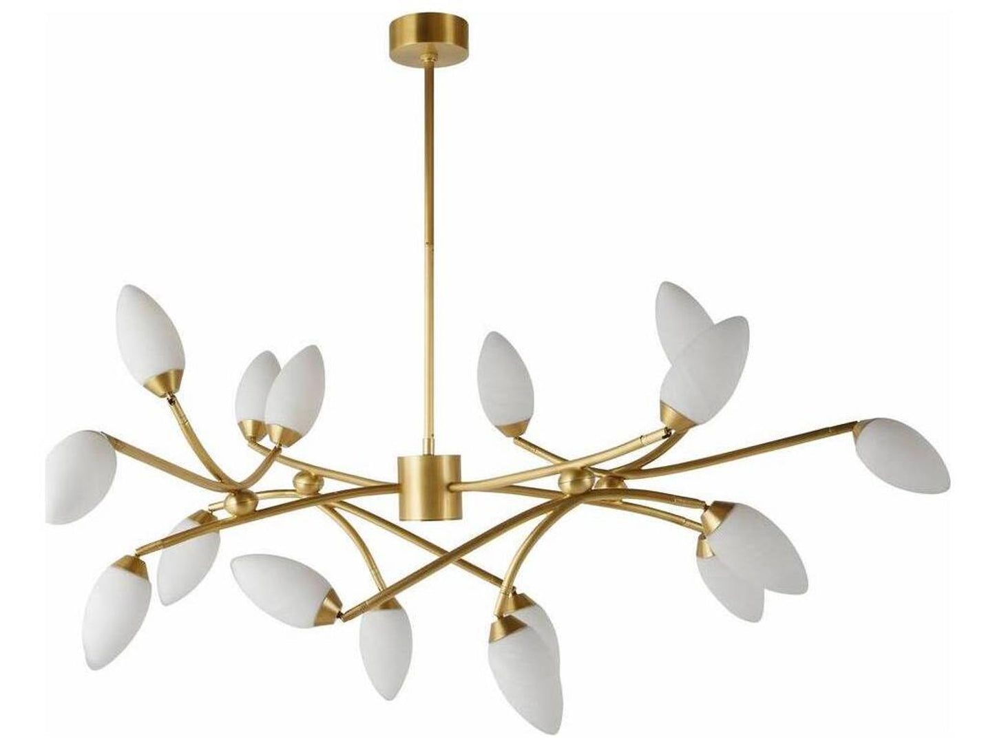 Arteriors Home Ember 16-Light Chandelier in Antique Brass and Matte Swirl Glass