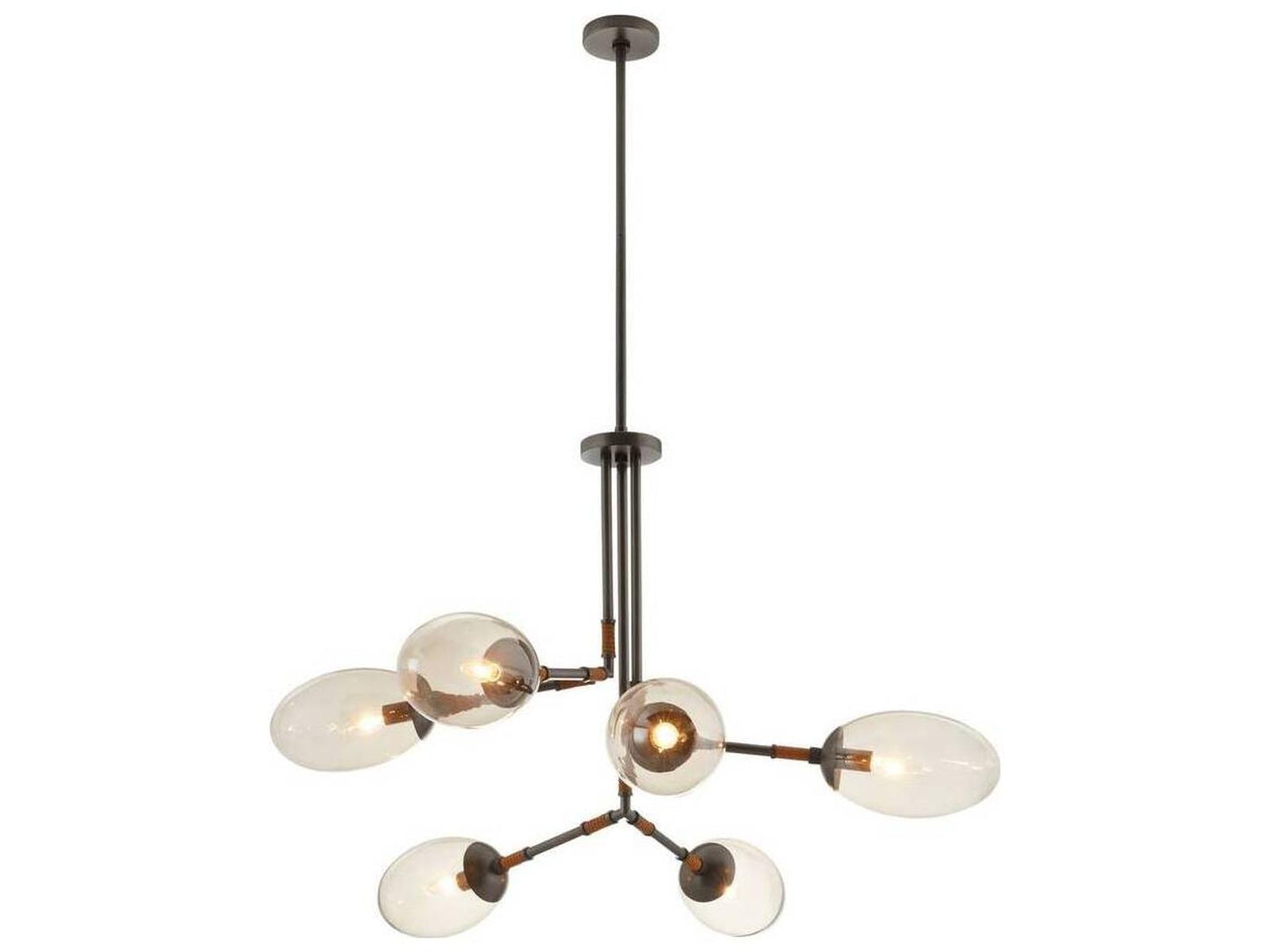 Arteriors Home Falcon 6-Light Chandelier with Smoke Glass and English Bronze Finish