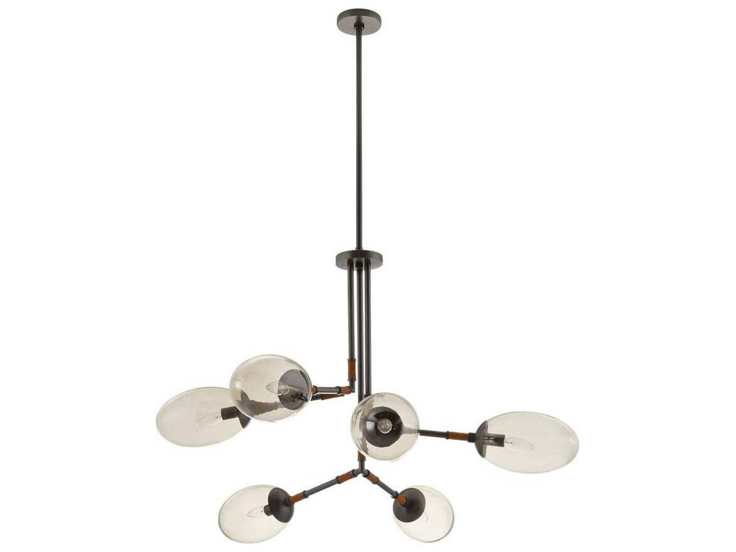 Arteriors Home Falcon 6-Light Chandelier with Smoke Glass and English Bronze Finish
