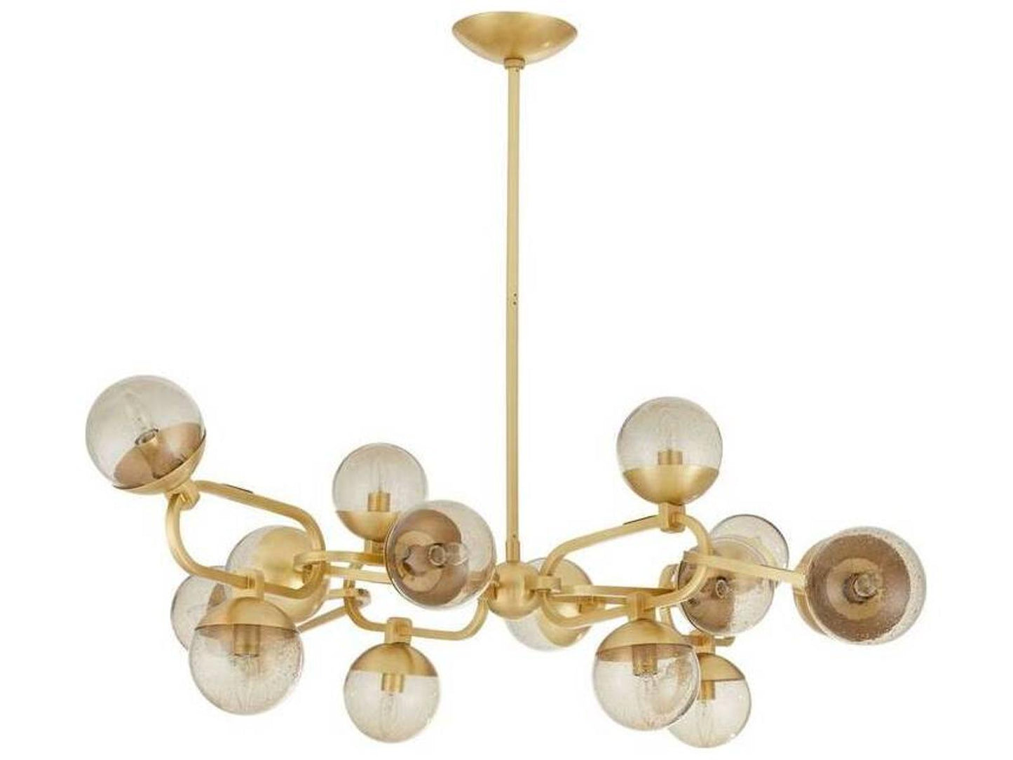 Arteriors Home Hadly 16-Light Chandelier with Smoke Seedy Glass in Antique Brass