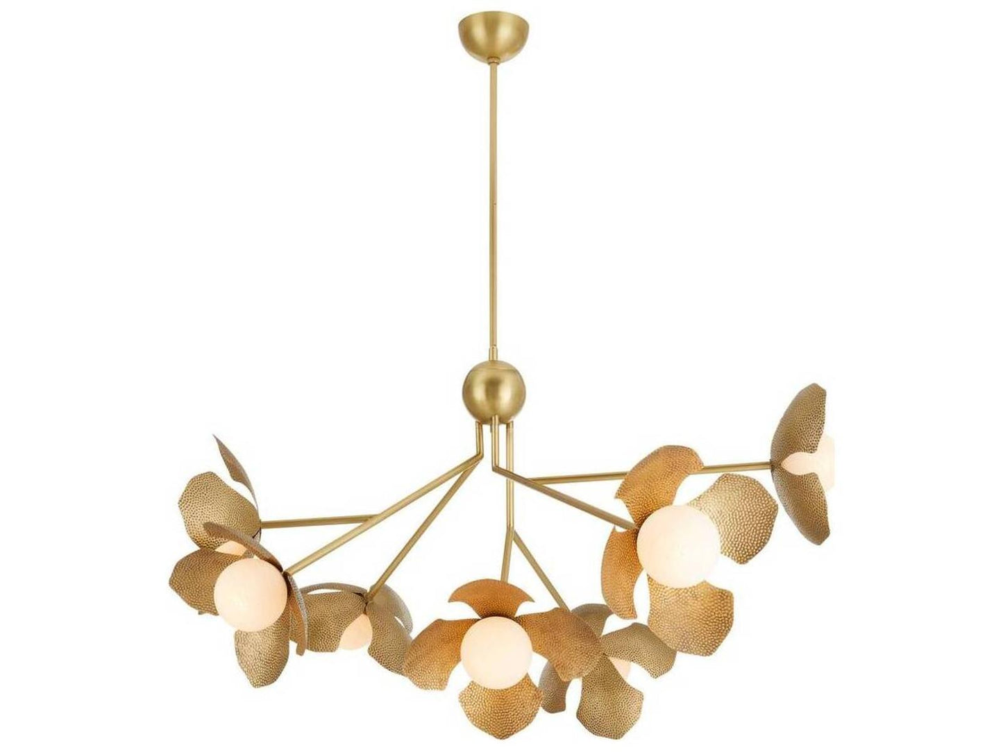 Arteriors Home Generosa 7-Light Chandelier in Antique Brass with Glass Globes