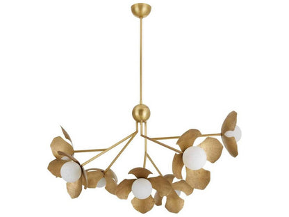 Arteriors Home Generosa 7-Light Chandelier in Antique Brass with Glass Globes