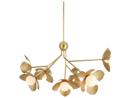 Arteriors Home Generosa 7-Light Chandelier in Antique Brass with Glass Globes