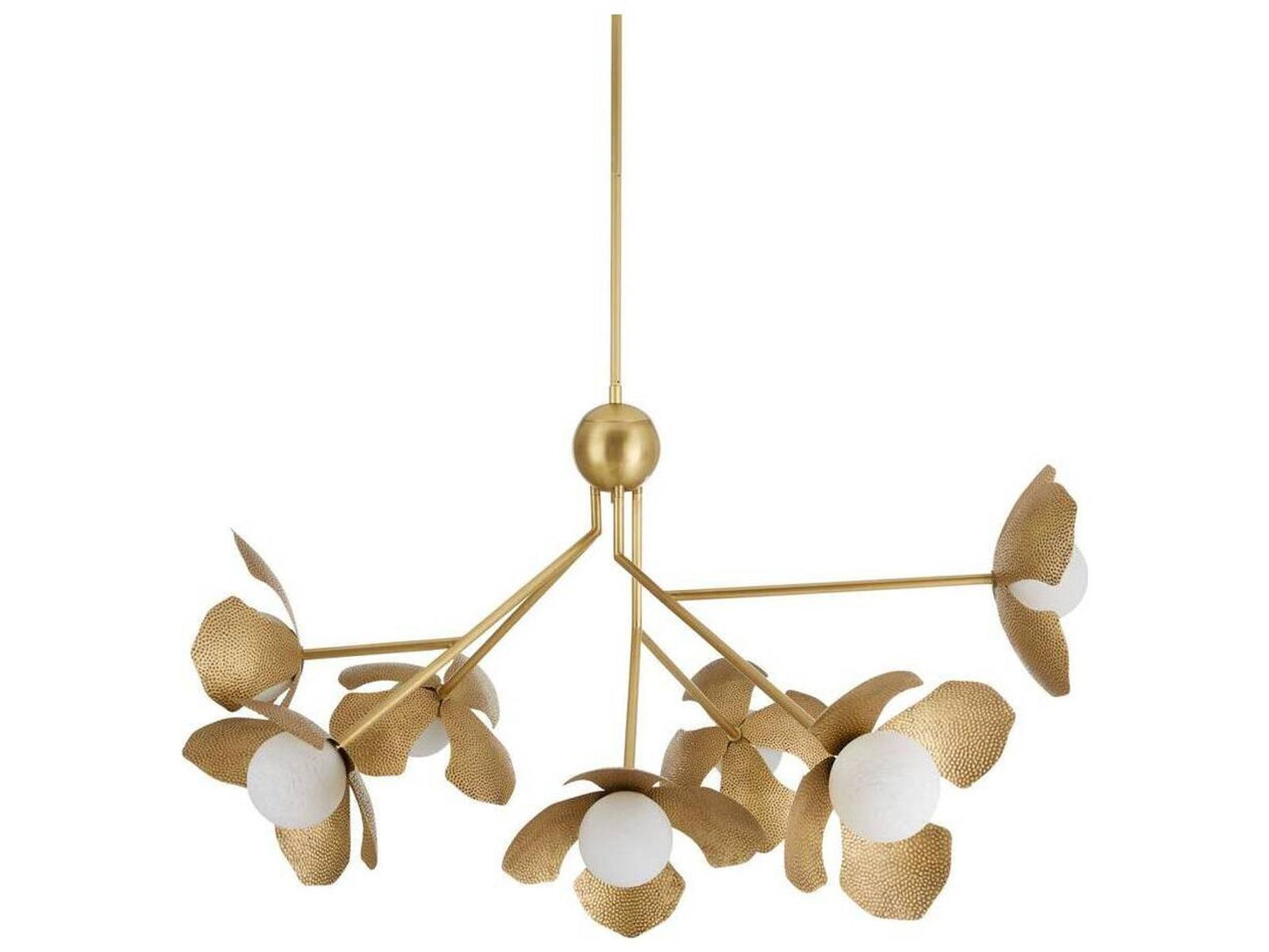 Arteriors Home Generosa 7-Light Chandelier in Antique Brass with Glass Globes