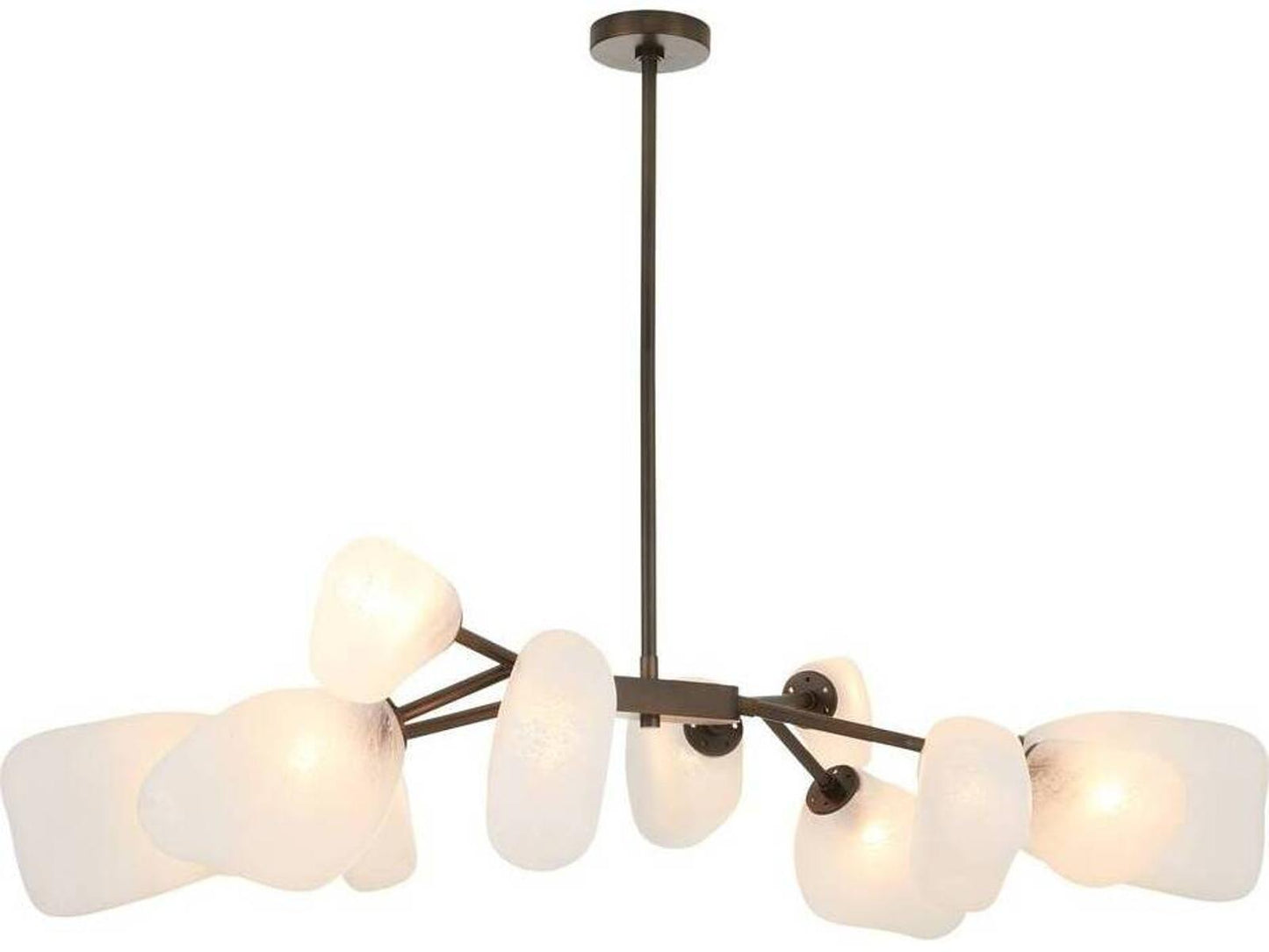Arteriors Home 12-Light Grozny Chandelier in English Bronze with Frosted Glass
