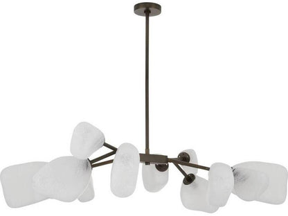 Arteriors Home 12-Light Grozny Chandelier in English Bronze with Frosted Glass