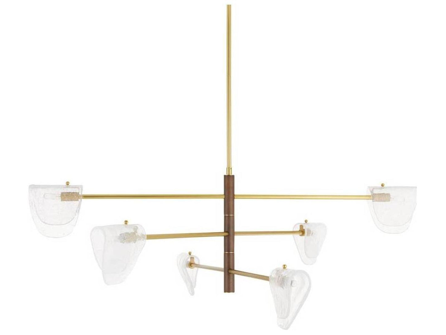 Arteriors Home Hockless 6-Light Chandelier in Antique Brass and Walnut