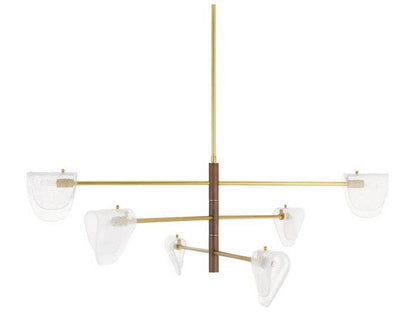 Arteriors Home Hockless 6-Light Chandelier in Antique Brass and Walnut