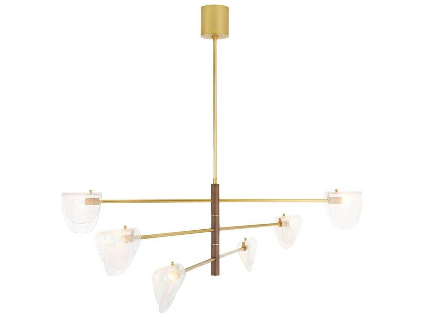 Arteriors Home Hockless 6-Light Chandelier in Antique Brass and Walnut