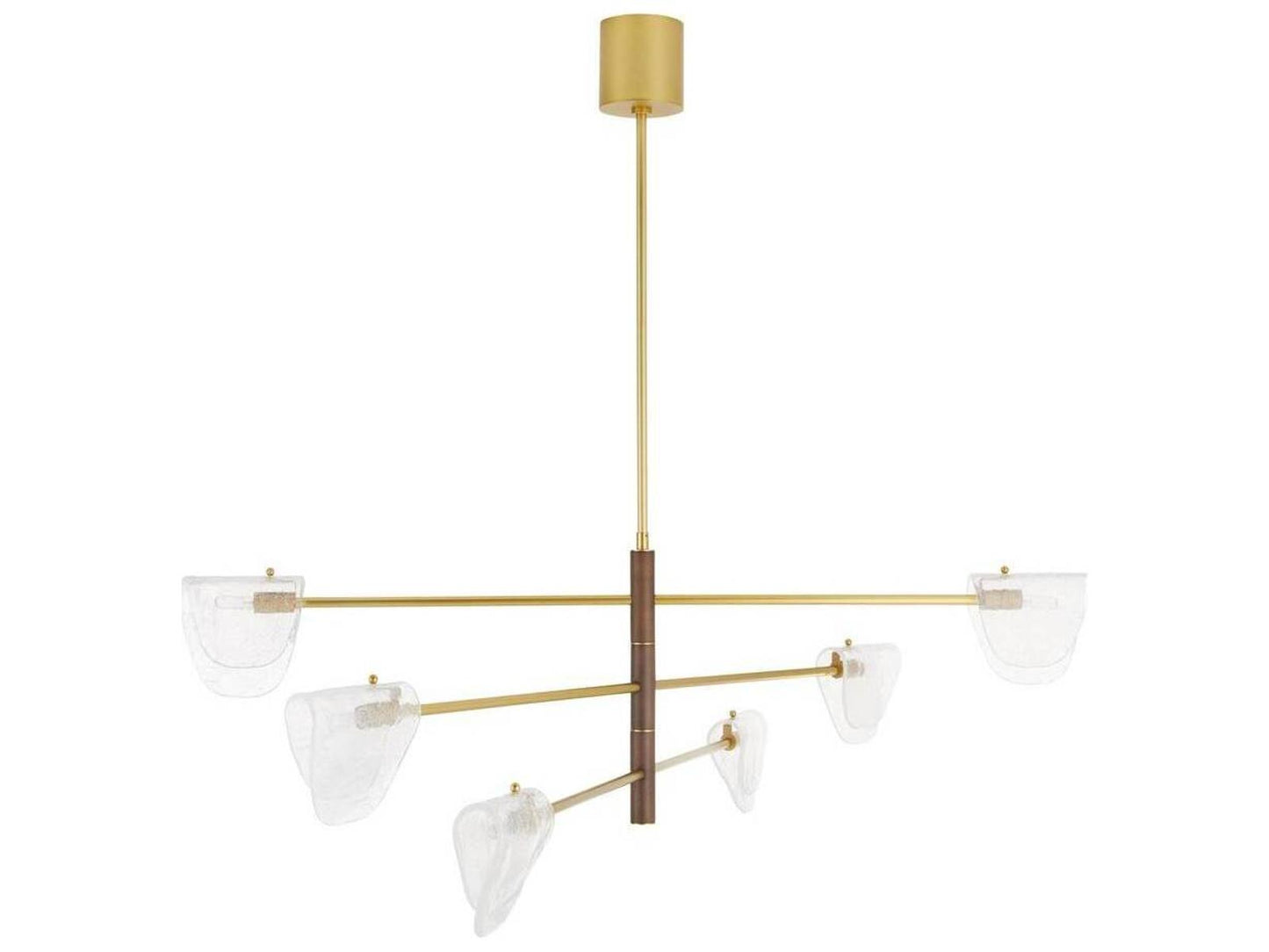 Arteriors Home Hockless 6-Light Chandelier in Antique Brass and Walnut