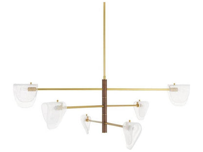 Arteriors Home Hockless 6-Light Chandelier in Antique Brass and Walnut