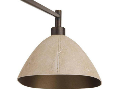 Arteriors Home 6-Light Inlet Chandelier in English Bronze and Ivory Faux Shagreen
