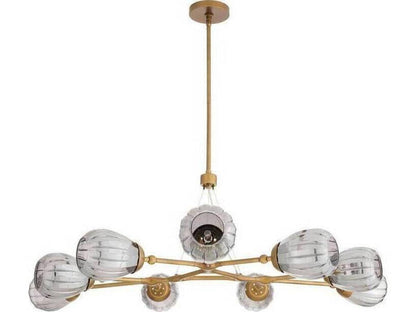 Arteriors Home 9-Light Smyth Round Chandelier in Smoke Luster and Antique Brass