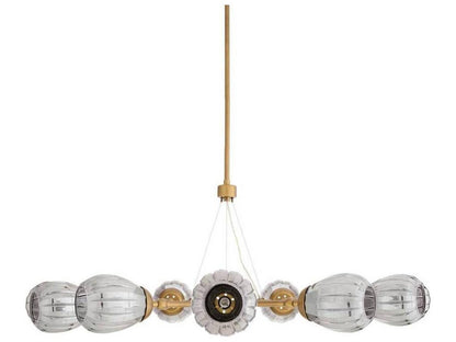 Arteriors Home 9-Light Smyth Round Chandelier in Smoke Luster and Antique Brass