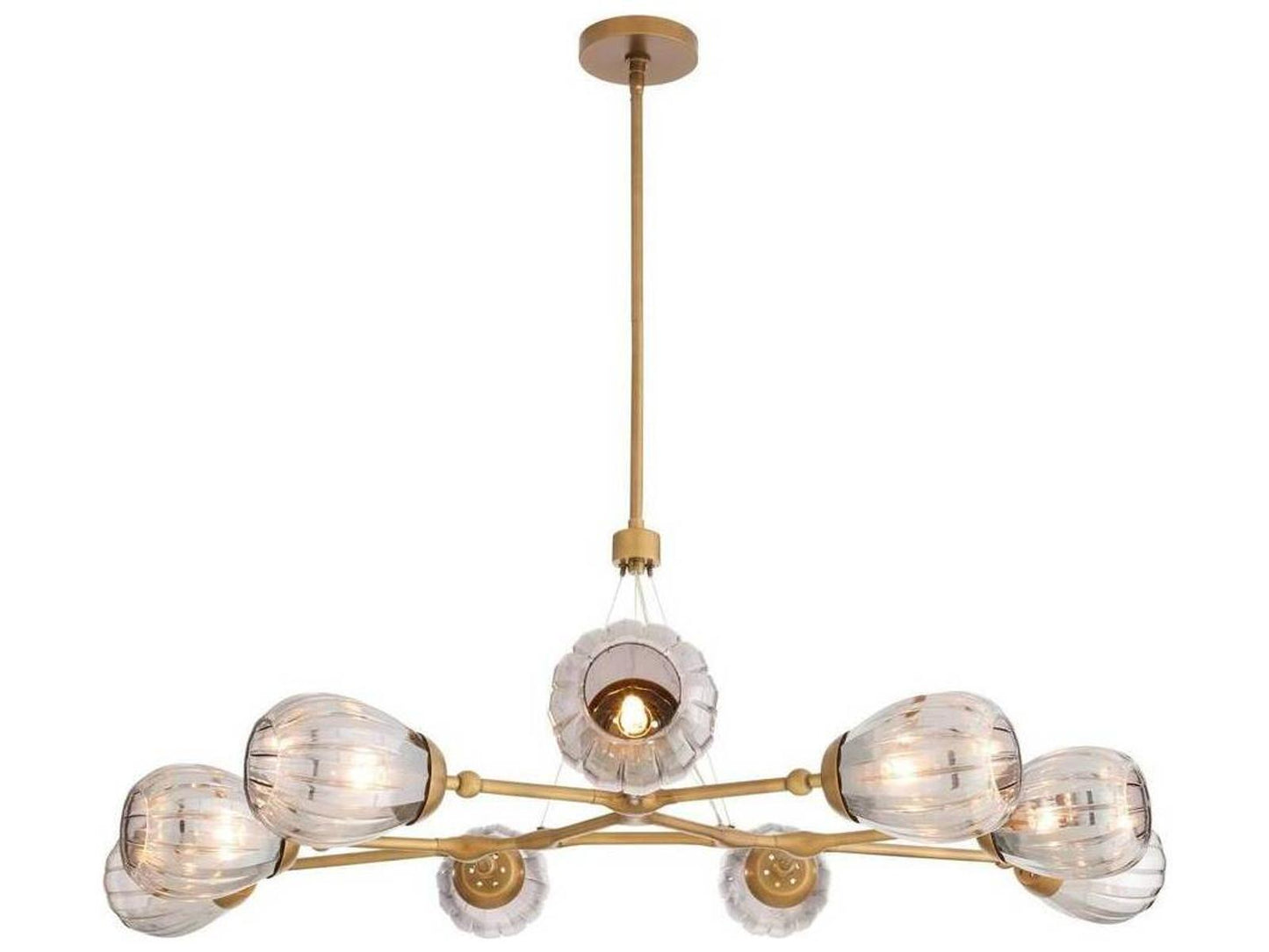 Arteriors Home 9-Light Smyth Round Chandelier in Smoke Luster and Antique Brass