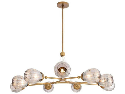 Arteriors Home 9-Light Smyth Round Chandelier in Smoke Luster and Antique Brass