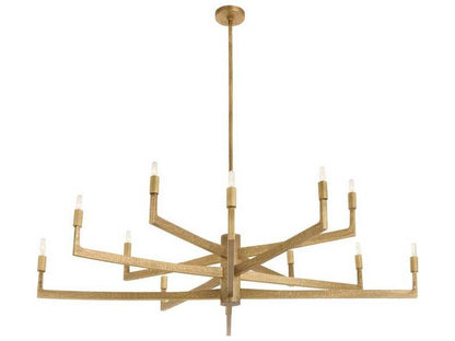 Arteriors Home 12-Light Griff Chandelier in Chattered Antique Brass