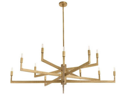 Arteriors Home 12-Light Griff Chandelier in Chattered Antique Brass