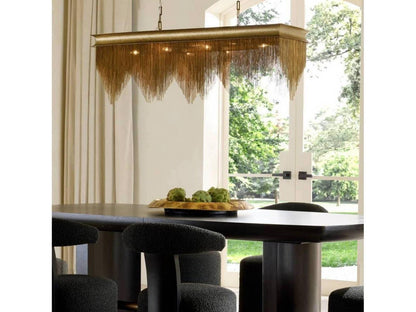 Arteriors Home Heiress 6-Light Linear Chandelier in Vintage Brass