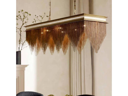 Arteriors Home Heiress 6-Light Linear Chandelier in Vintage Brass