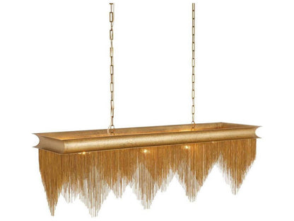 Arteriors Home Heiress 6-Light Linear Chandelier in Vintage Brass