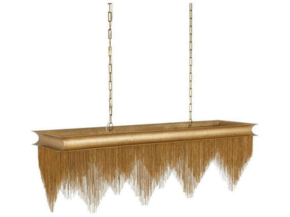 Arteriors Home Heiress 6-Light Linear Chandelier in Vintage Brass