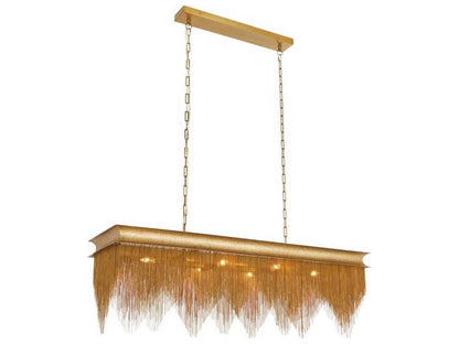 Arteriors Home Heiress 6-Light Linear Chandelier in Vintage Brass
