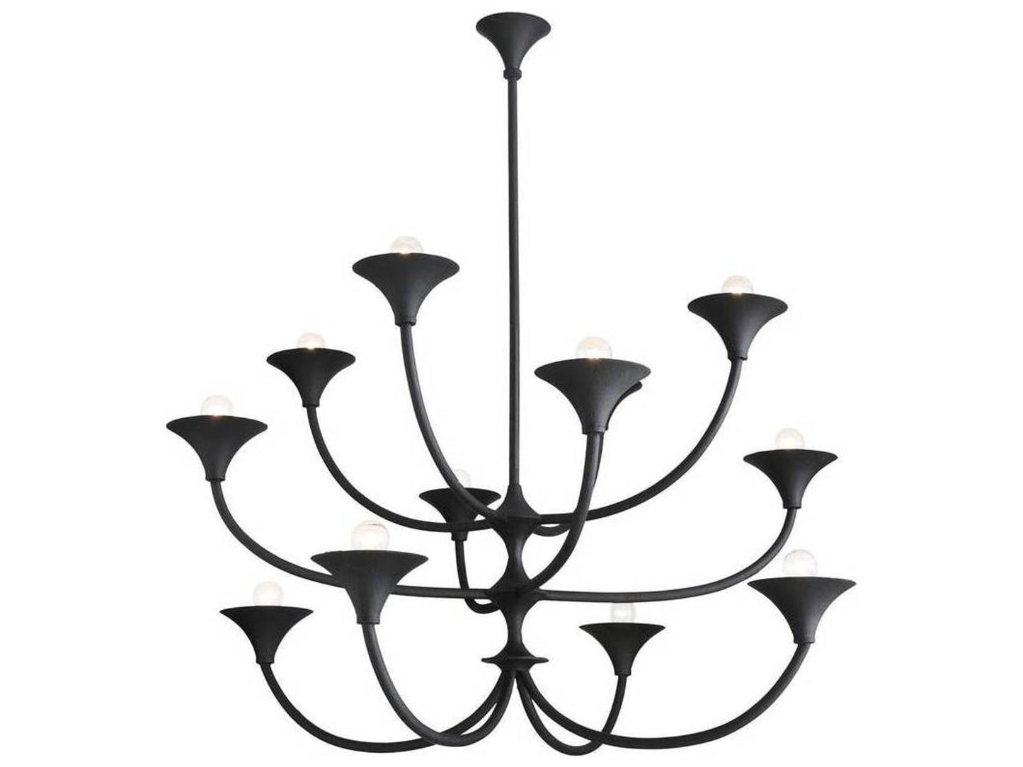 Arteriors Home Larkin 12-Light Chandelier in Black Gesso