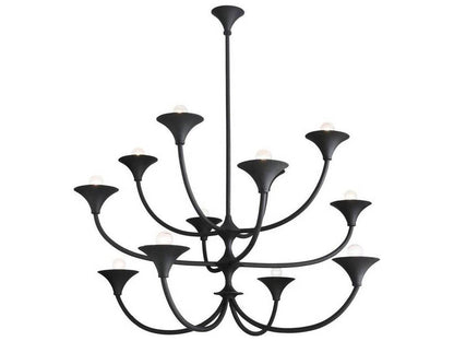 Arteriors Home Larkin 12-Light Chandelier in Black Gesso