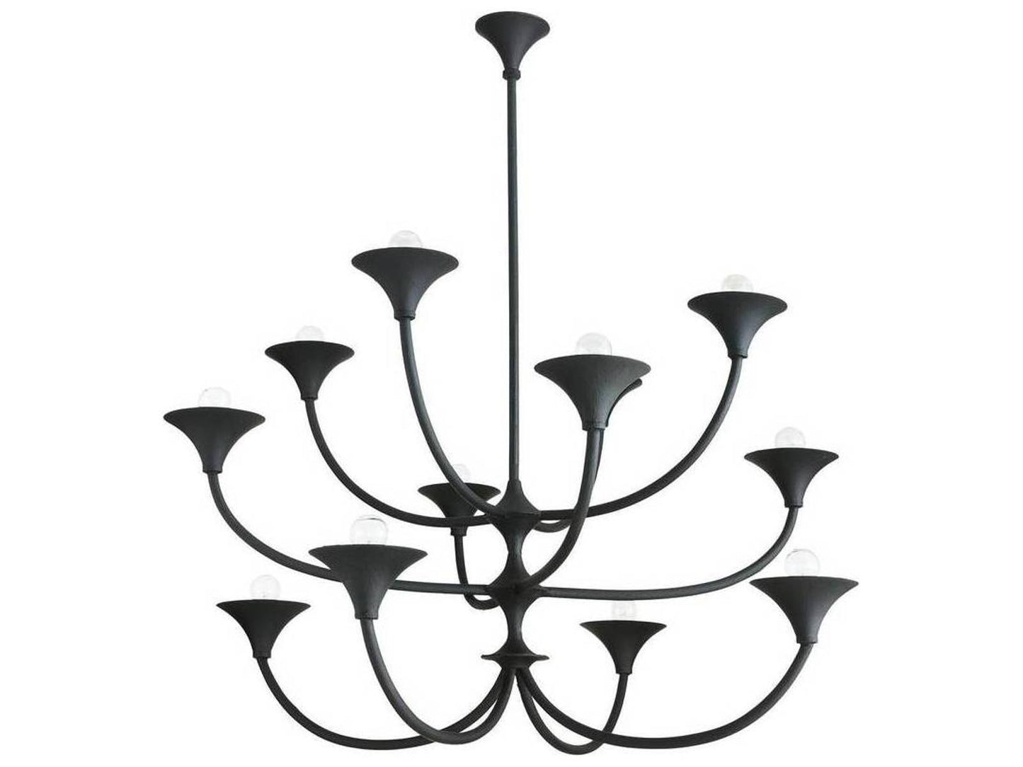 Arteriors Home Larkin 12-Light Chandelier in Black Gesso