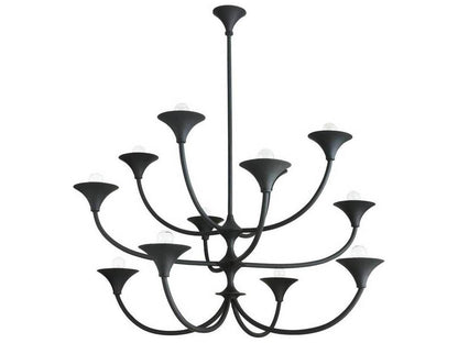 Arteriors Home Larkin 12-Light Chandelier in Black Gesso