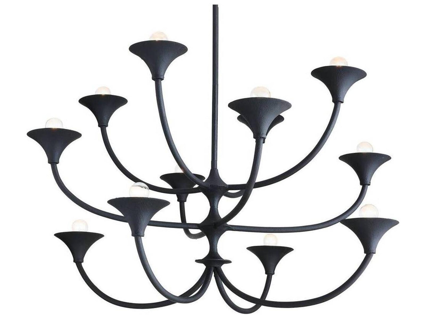 Arteriors Home Larkin 12-Light Chandelier in Black Gesso