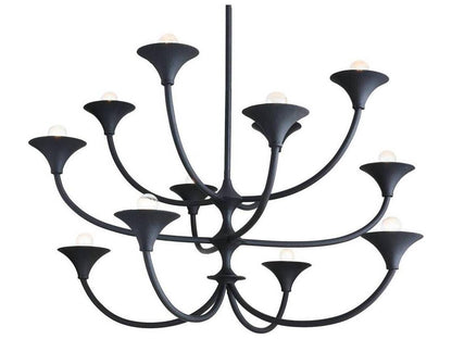Arteriors Home Larkin 12-Light Chandelier in Black Gesso