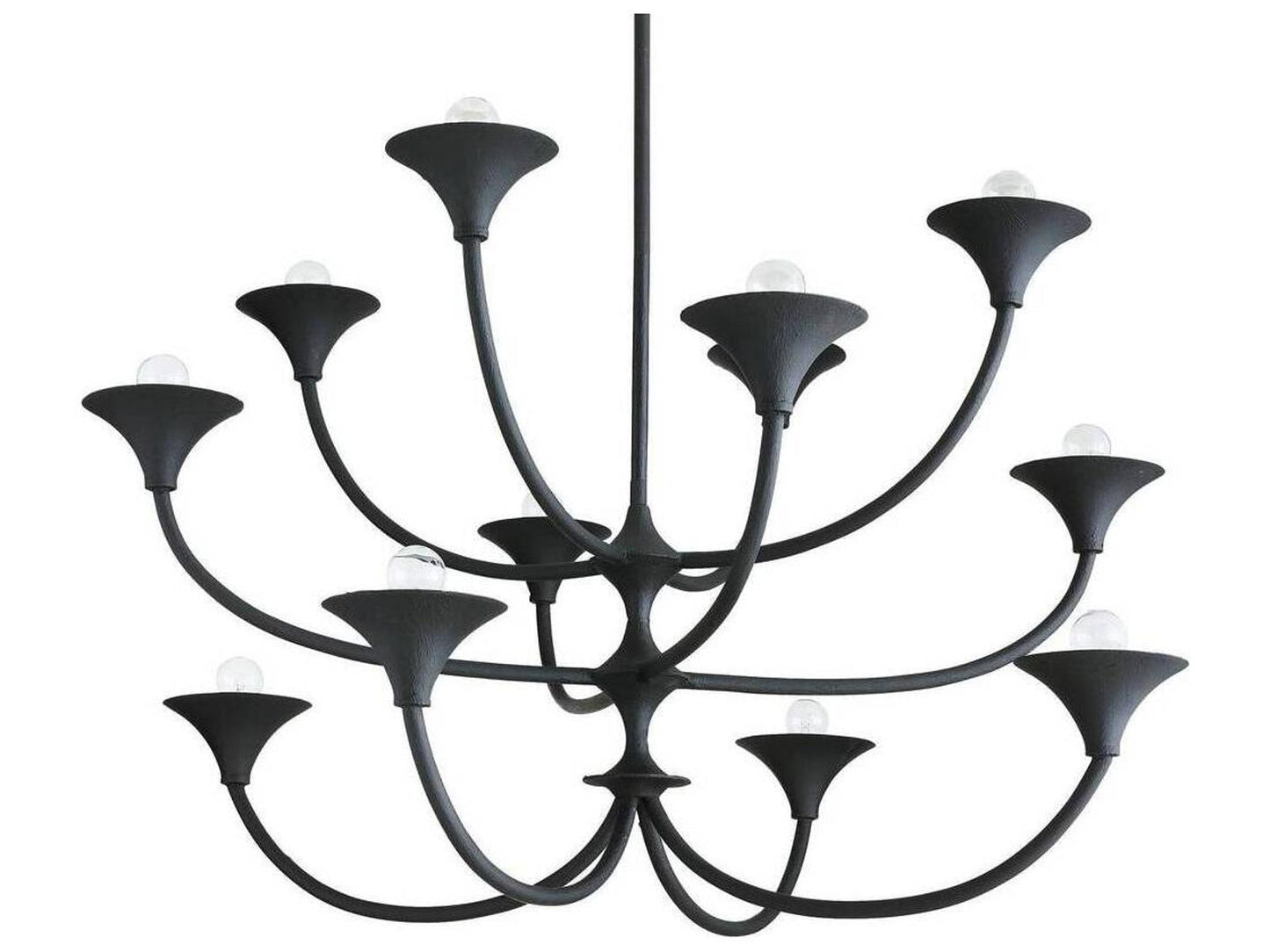 Arteriors Home Larkin 12-Light Chandelier in Black Gesso